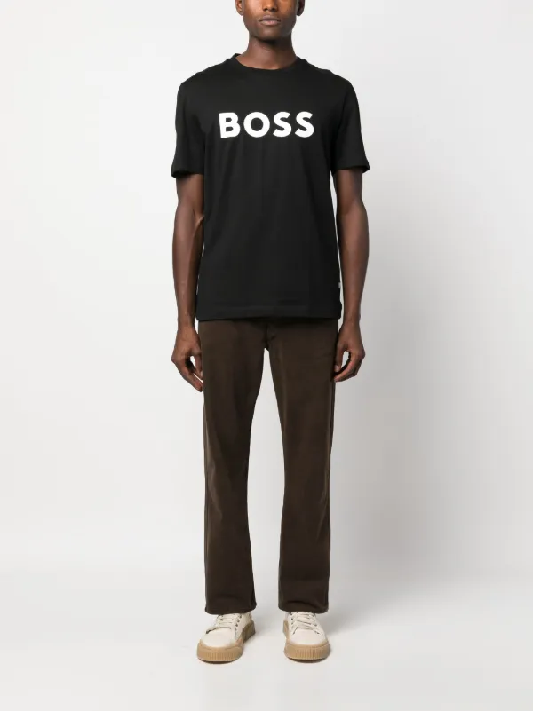 BOSS logo-print Cotton T-shirt | Black | FARFETCH