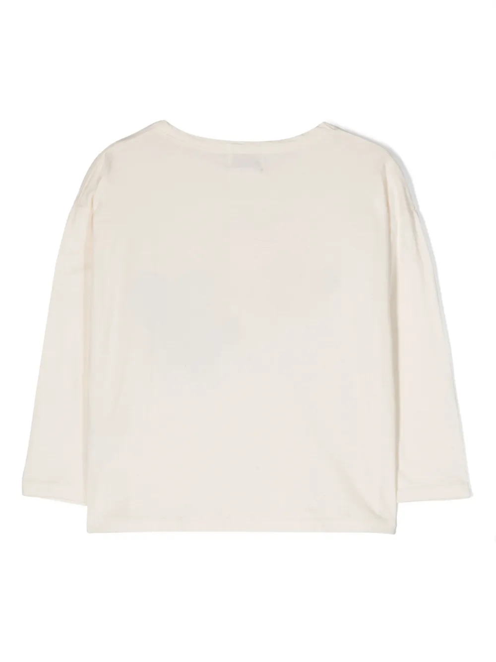 Bobo Choses mouse-print long-sleeve T-shirt - Beige
