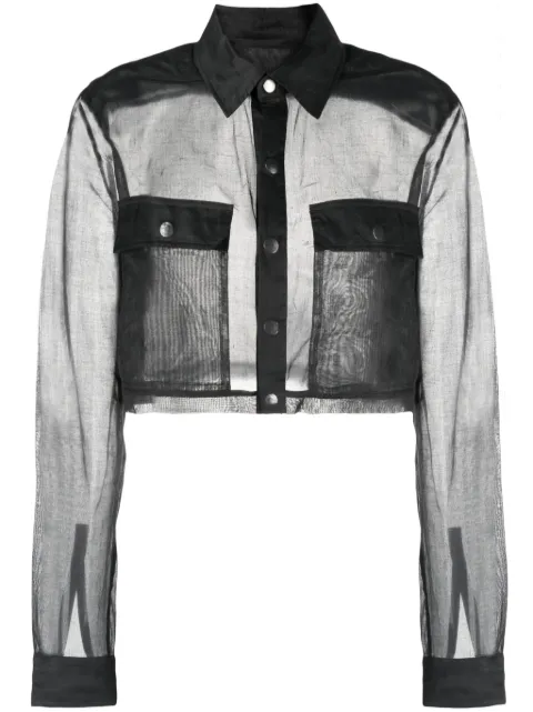Rick Owens camisa corta con diseño semitransparente