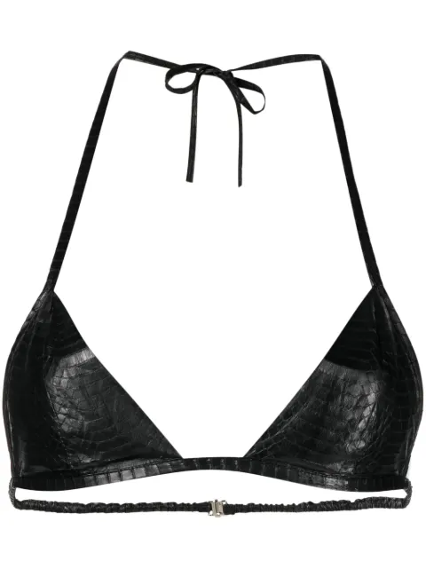Rick Owens snakeskin leather triangle bra