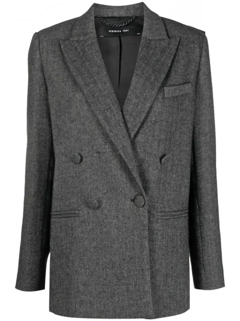 Federica Tosi pinstripe peak lapels double-breasted blazer