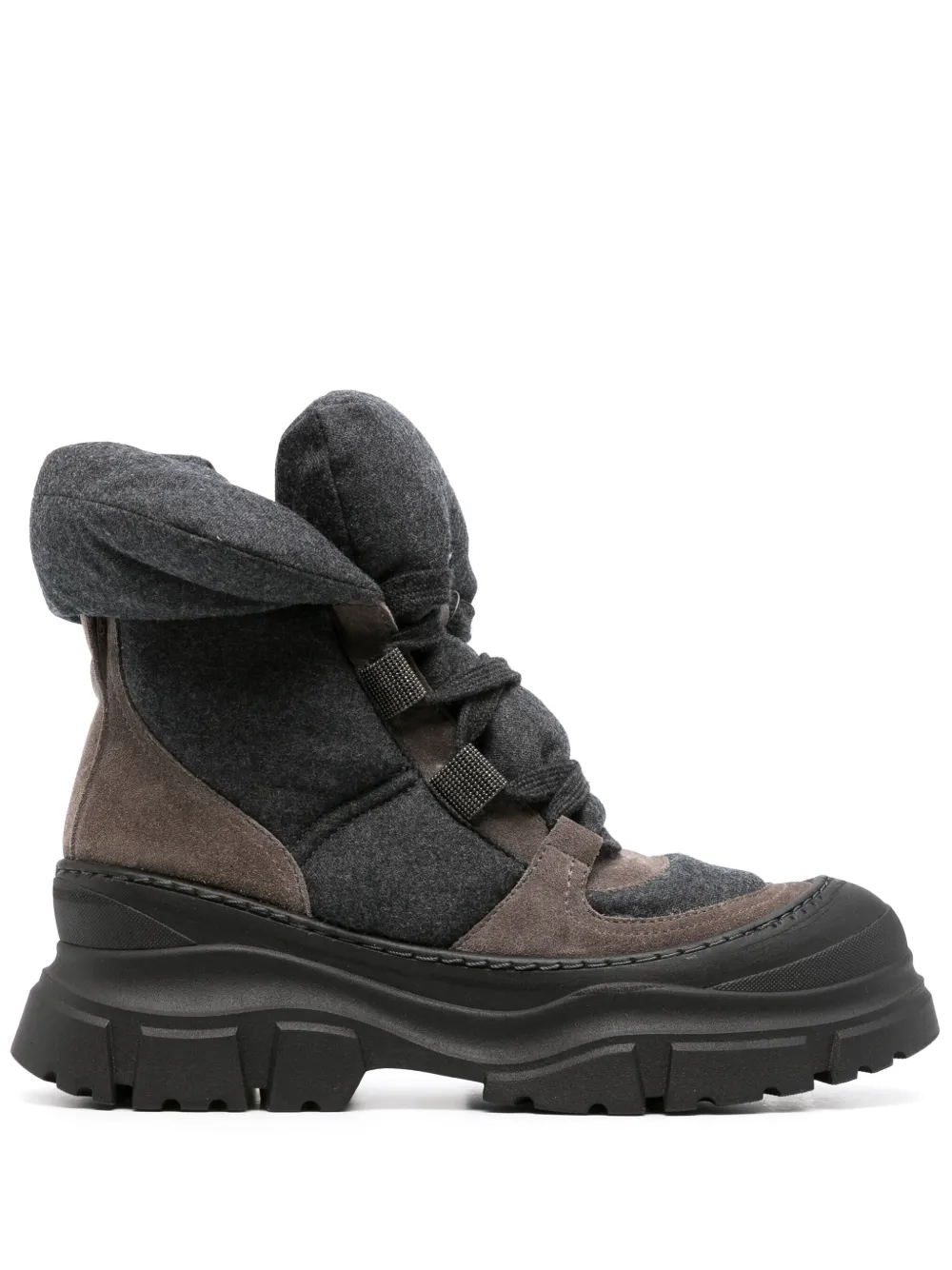 Brunello Cucinelli botines con diseño de dos tonos y paneles | marrón | Image 1