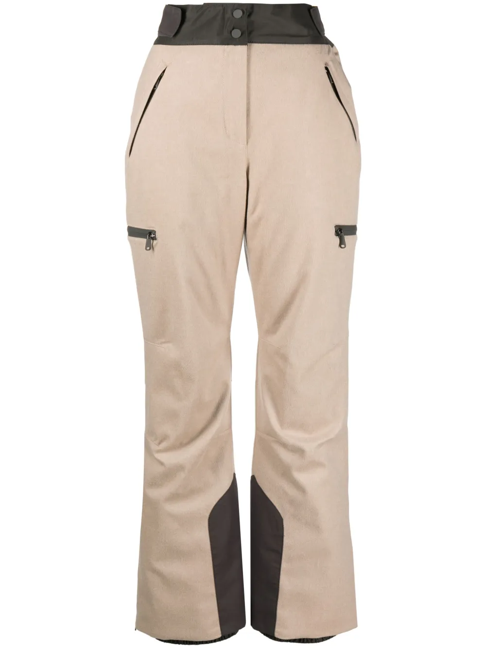 Brunello Cucinelli Colour-block Wool Track Pants In Neutrals