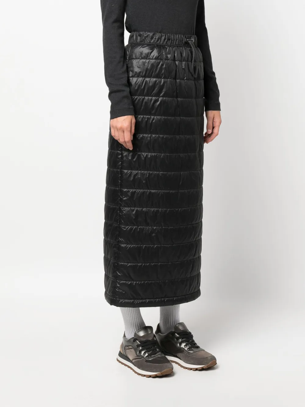 Brunello Cucinelli Padded Effect Skirt In Black