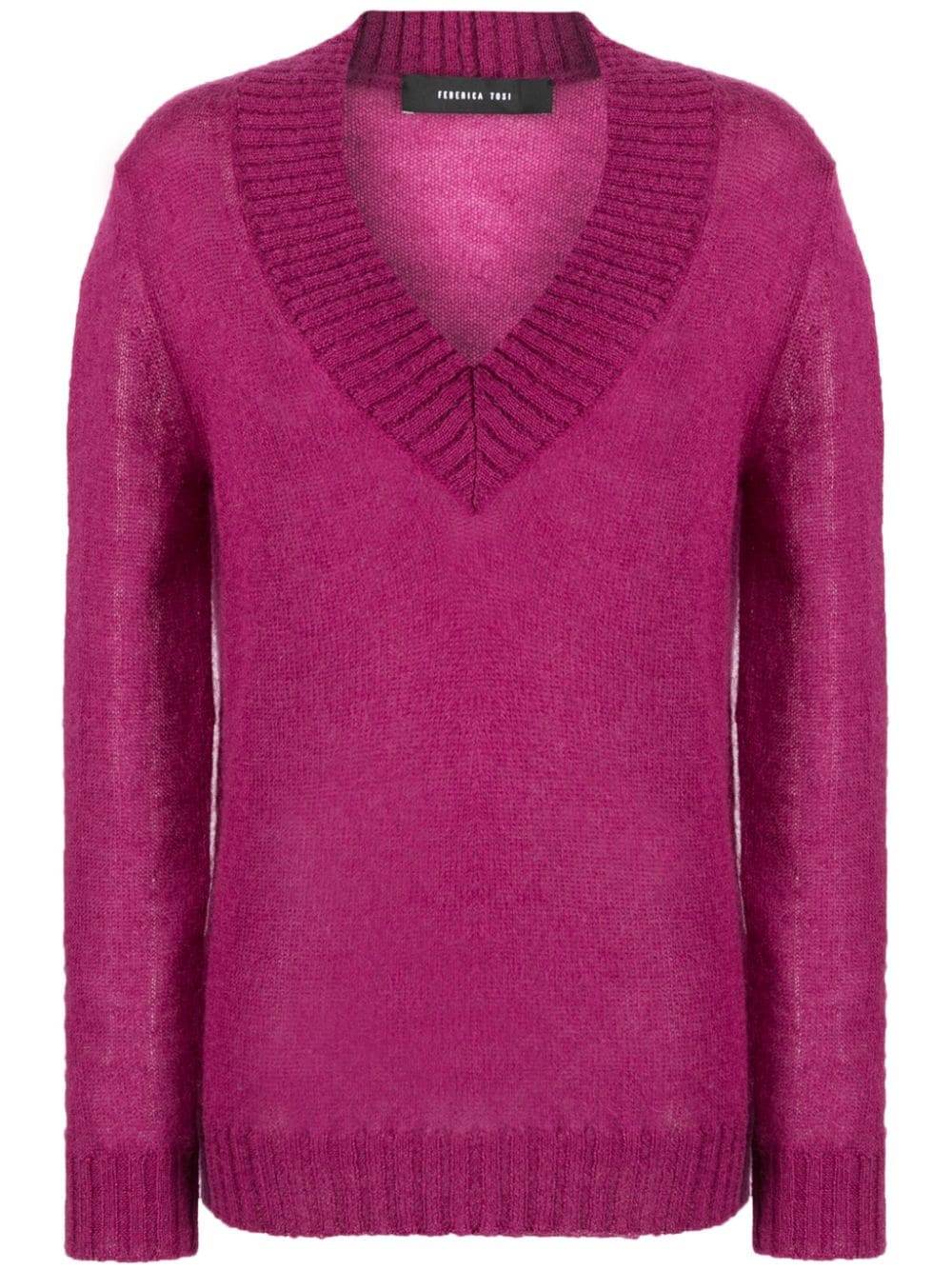 V-neck mohair-blend jumper