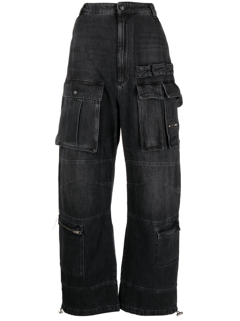 sportmax jean ample à poches cargo - gris