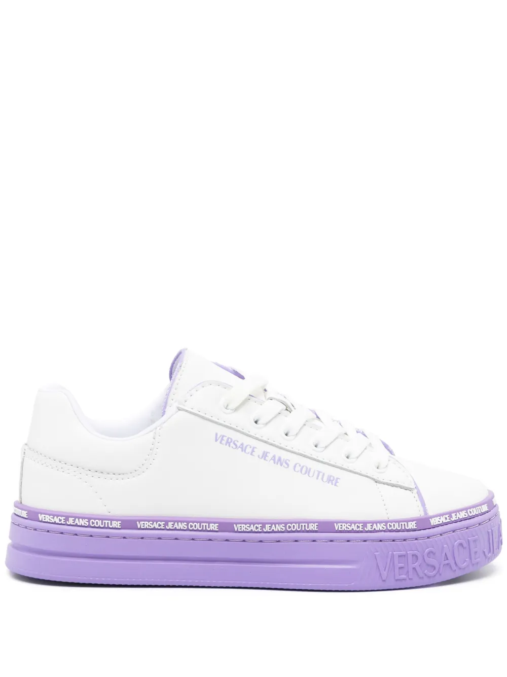Versace Jeans Couture twotone laceup Leather Sneakers Farfetch