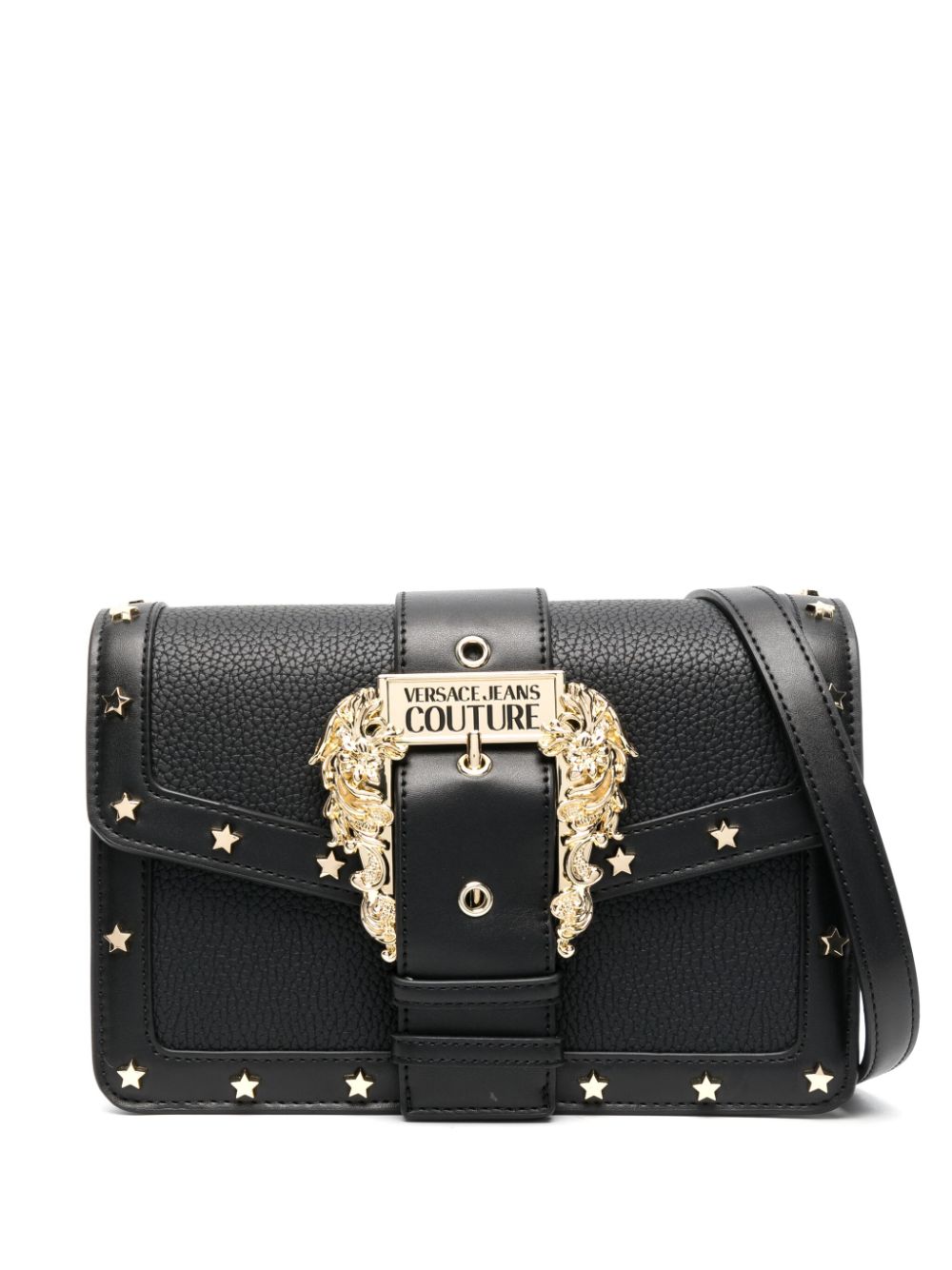 Baroque-buckle faux-leather bag