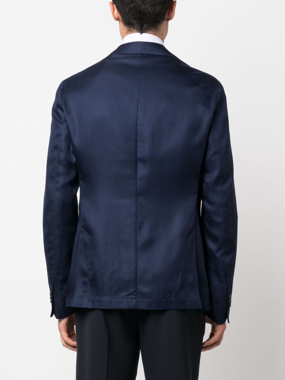 Shop Pal Zileri Single-breasted Lyocell Blazer In Blue