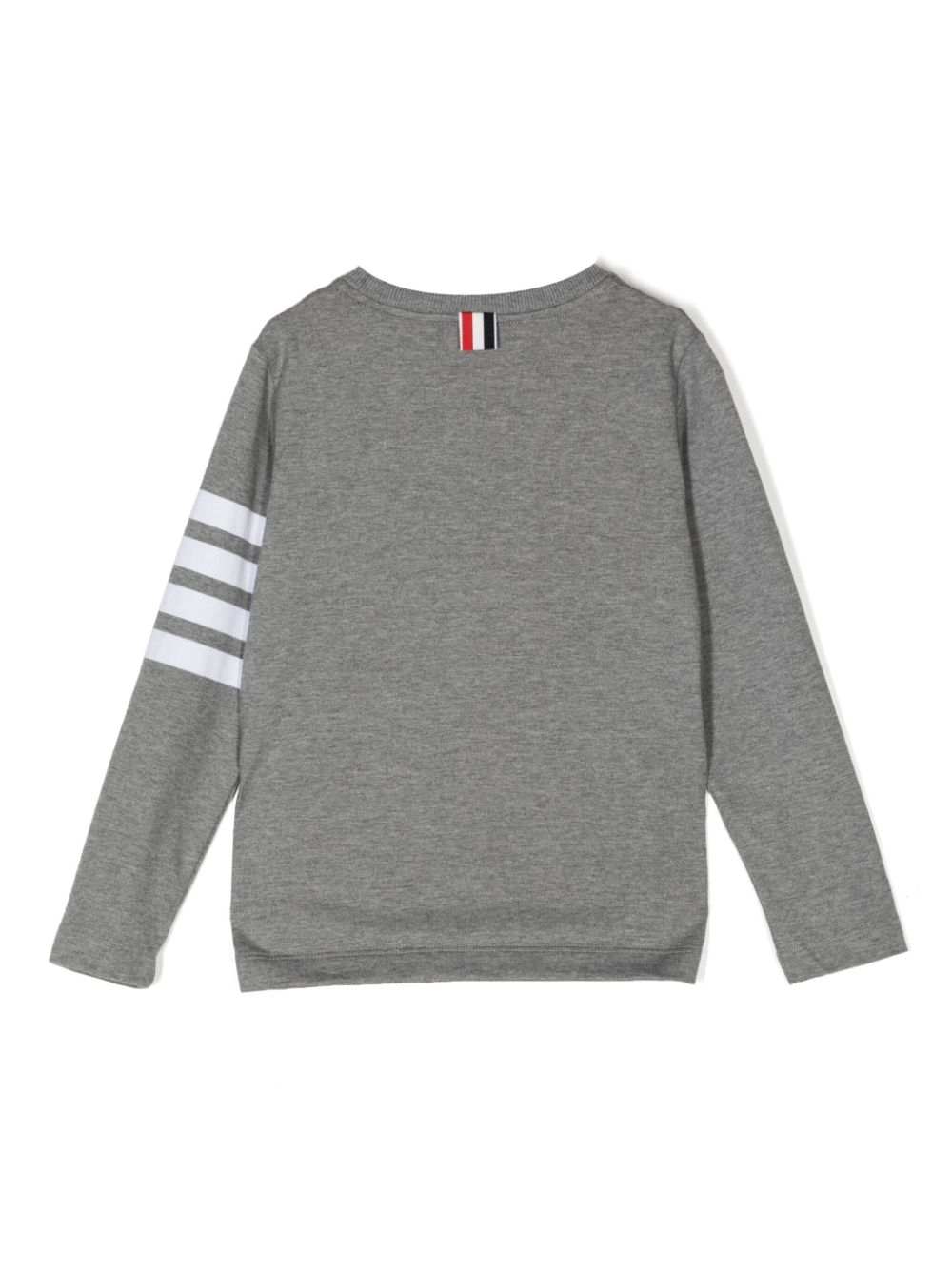 Thom Browne Kids logo-patch stripe-detail sweatshirt - Grijs