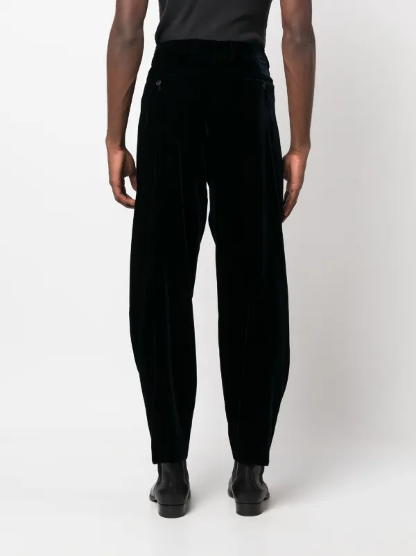 Giorgio Armani ベルベット ストレートパンツ | ブルー