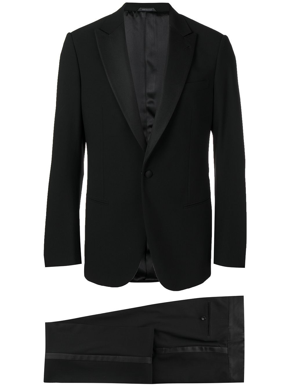 Giorgio Armani Official Store Manhattan Line Virgin-wool Single-breasted Suit In Black