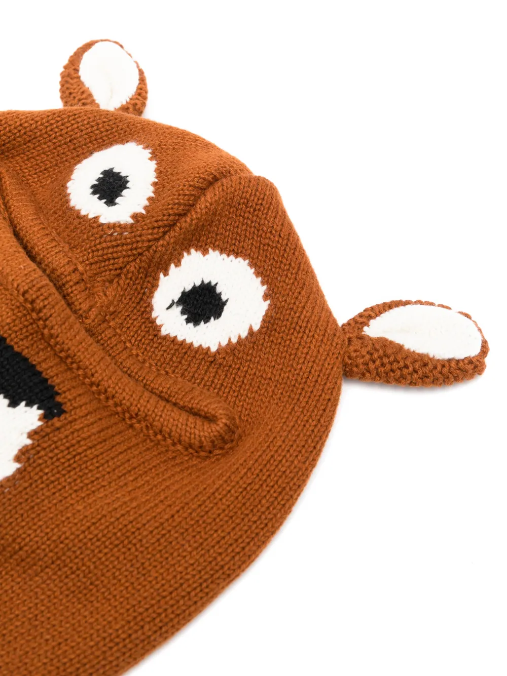 Stella McCartney Kids Bear knitted balaclava - Oranje