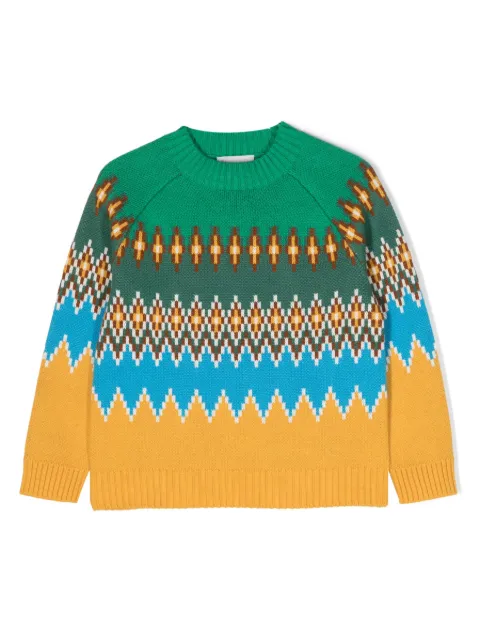 Stella McCartney Kids fair isle intarsia-knit jumper