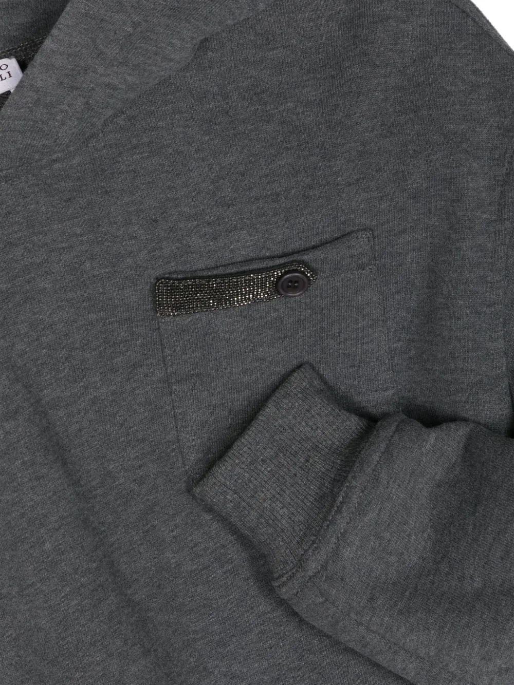 Brunello Cucinelli Kids Katoenen hoodie Grijs