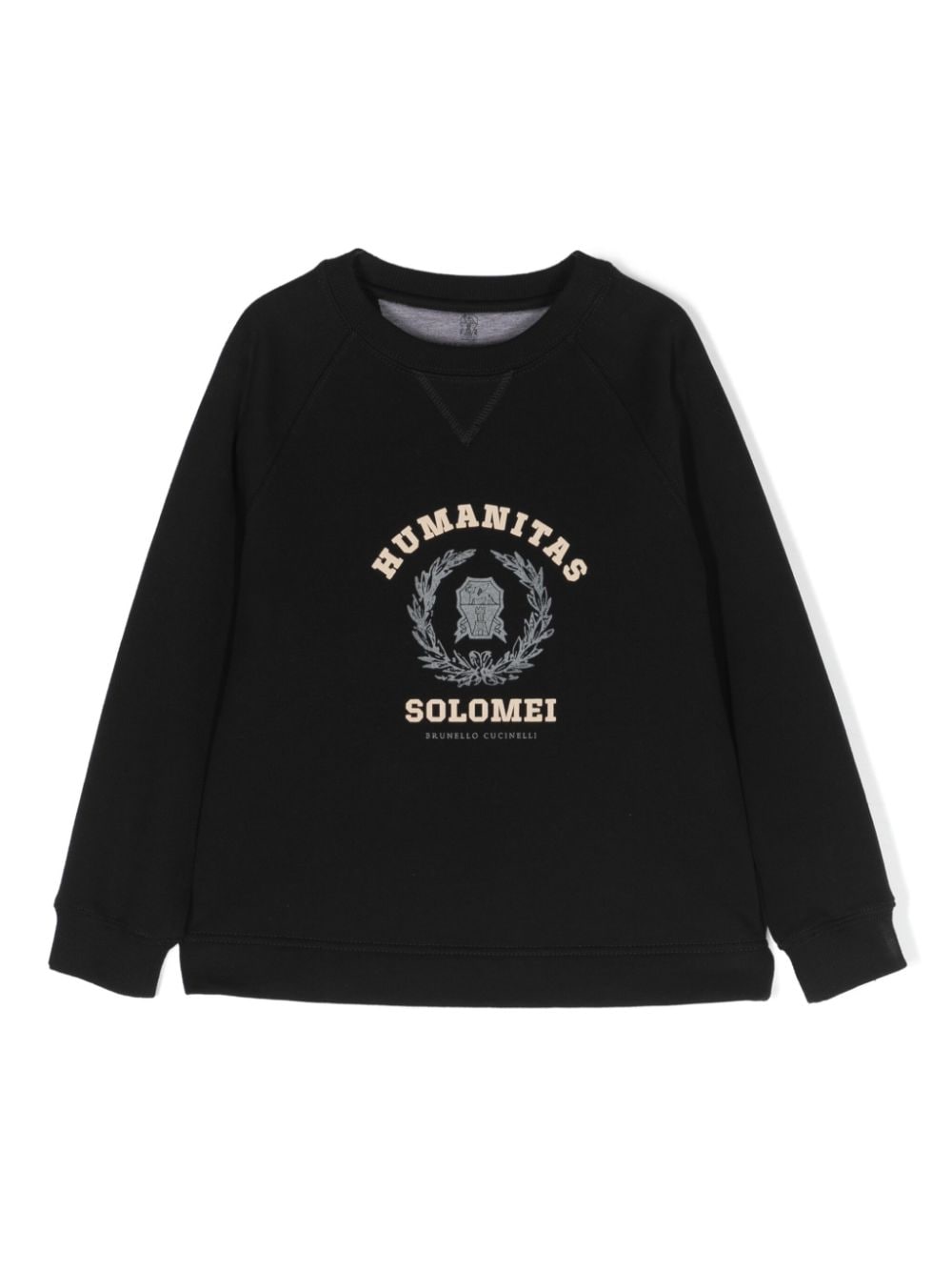 Brunello Cucinelli Kids' Logo-print Cotton Hoodie In Black