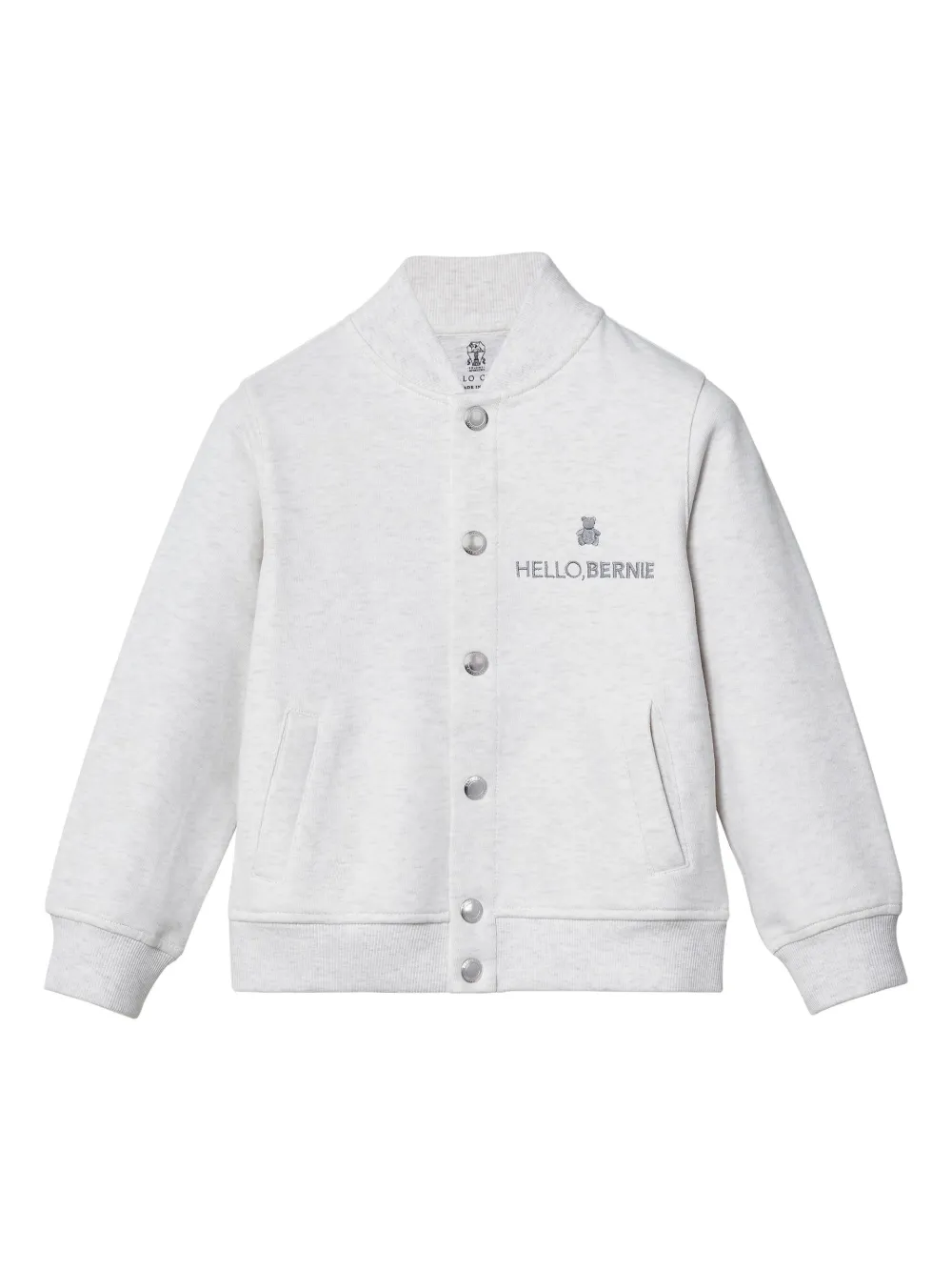 Brunello Cucinelli Kids Bomberjack met geborduurd logo Wit