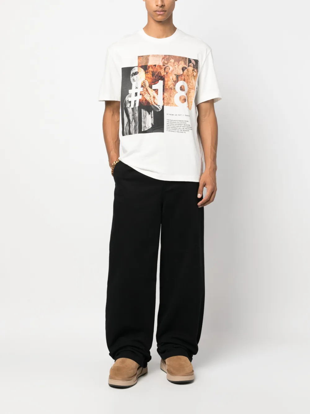 Ih Nom Uh Nit T-shirt met print - Wit