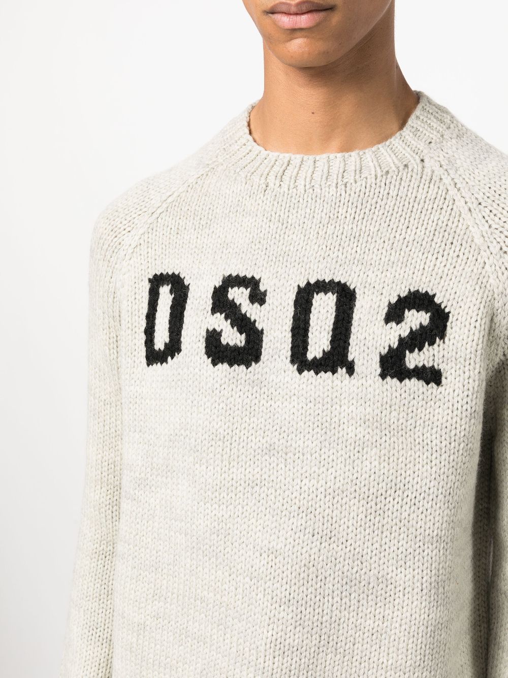 DSQUARED2 intarsia-knit logo wool jumper Men