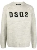 DSQUARED2 intarsia-knit logo wool jumper - Neutrals