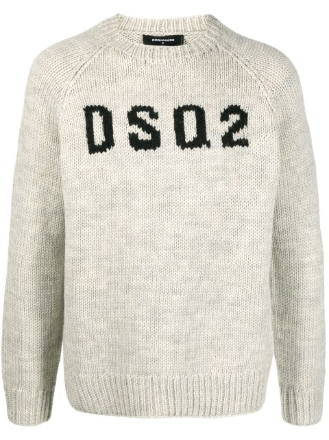 DSQUARED2 intarsia-knit logo wool jumper Men