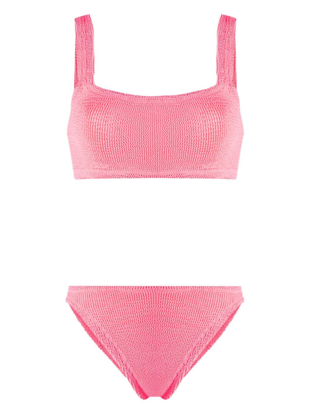 Shop Hunza G Xandra Seersucker Bikini In Pink