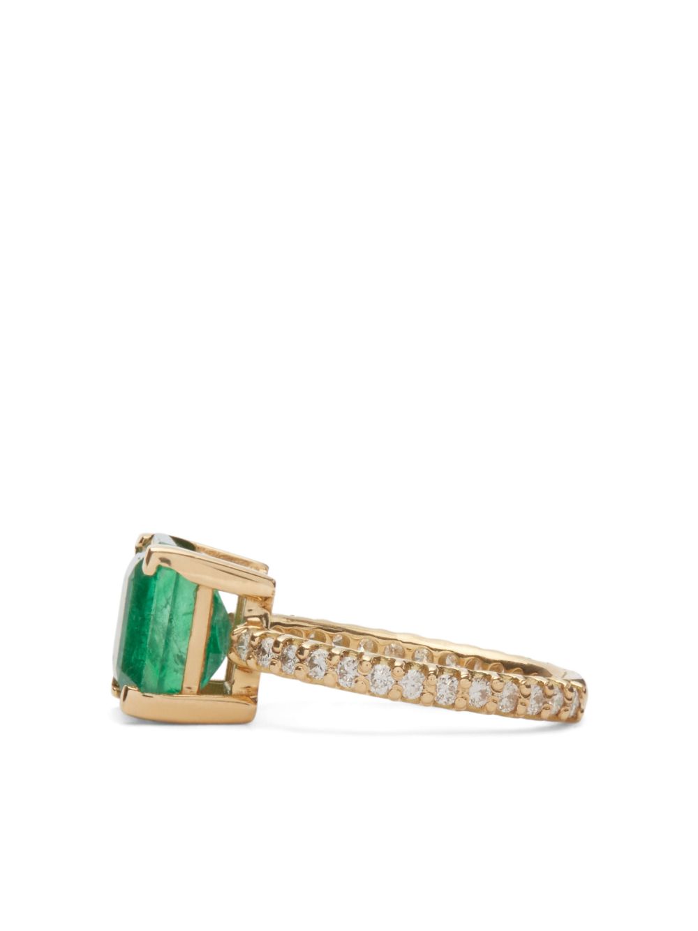 SHAY 18kt yellow gold emerald and diamond pinky ring - Goud