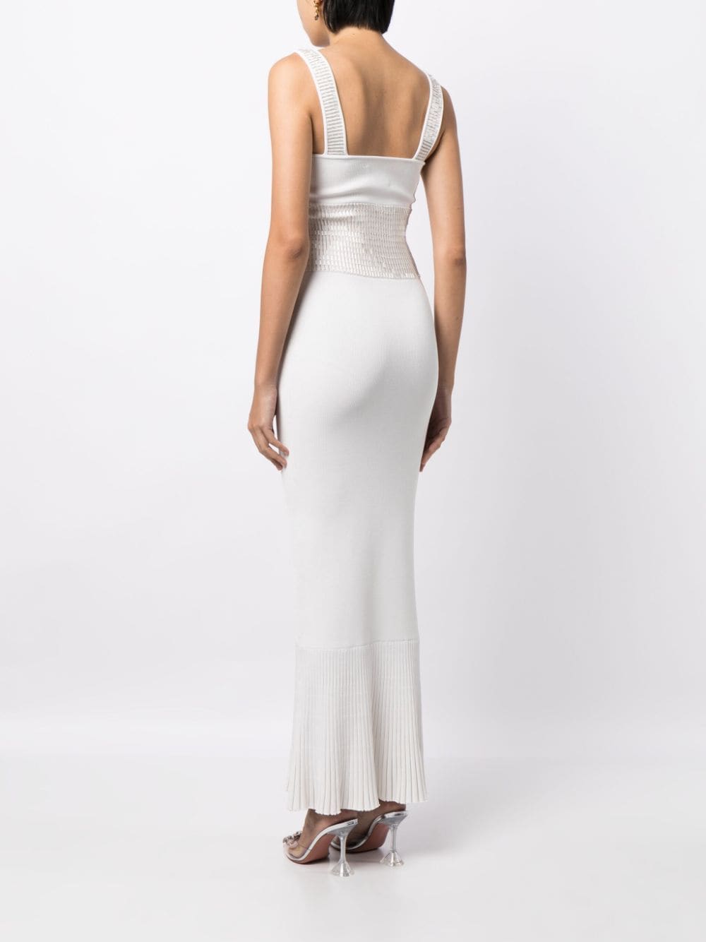 Shop Galvan Orion Crystal-embellished Dress In White