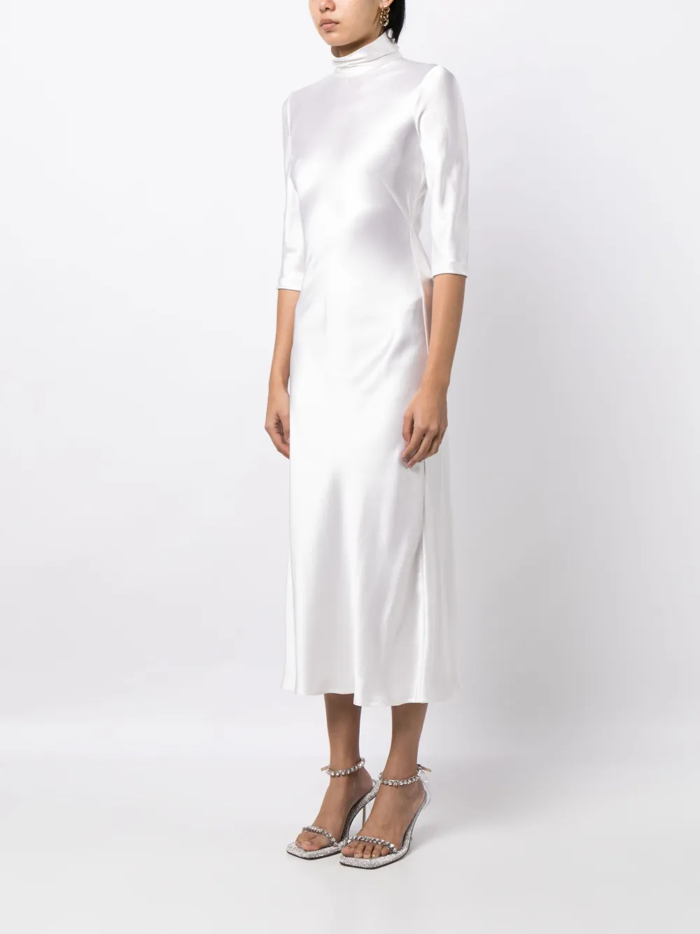 Galvan St. Germain サテン ドレス ホワイト FARFETCH JP