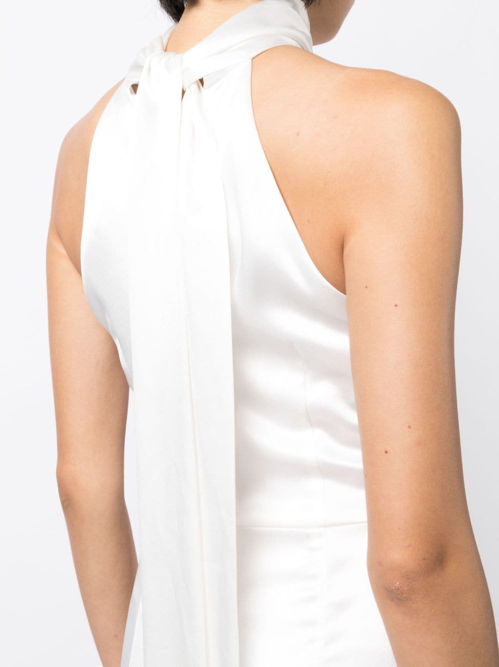 Shop Galvan Sienna Halterneck Silk Jumpsuit In White