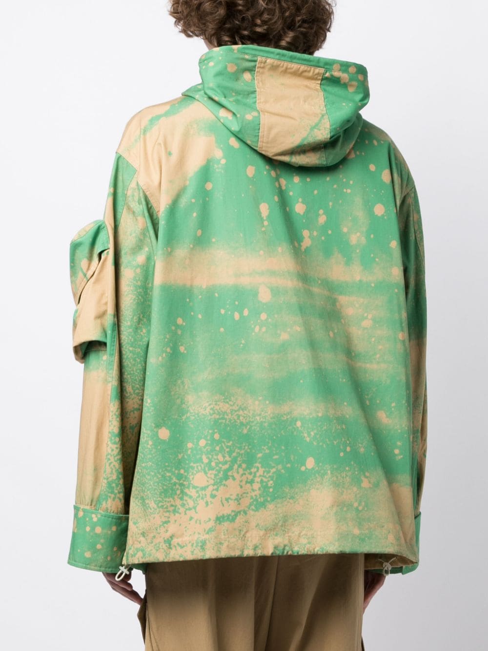 Shop Oamc Gradient-effect Cotton Hooded Jacket In Brown