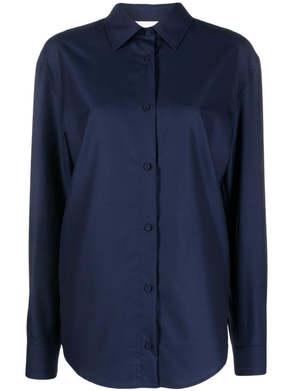 Shop Armarium Long-sleeve Wool Shirt In Blue