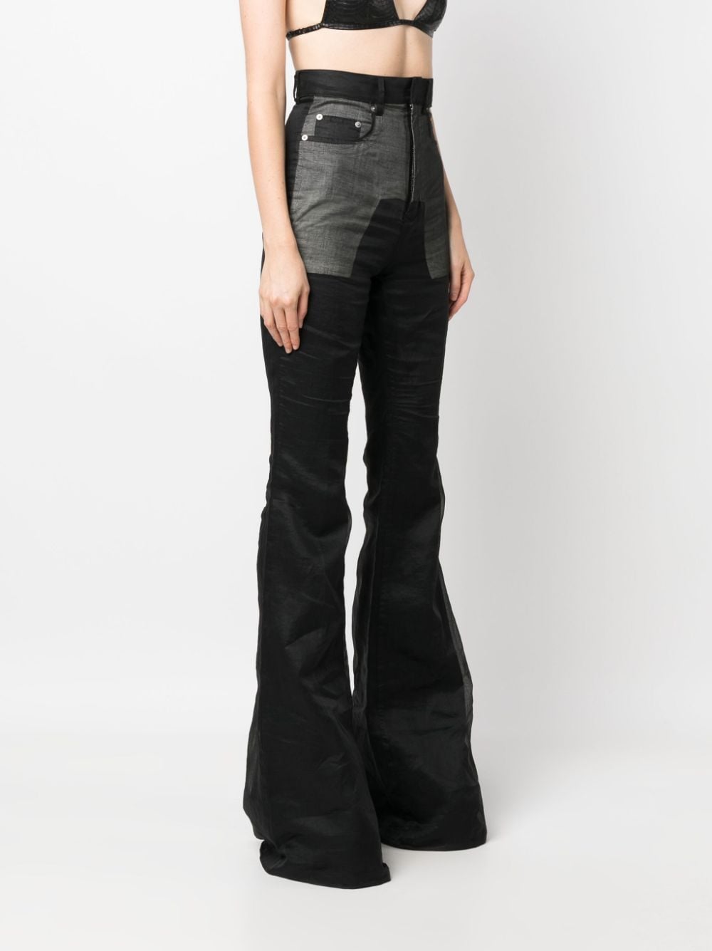 Shop Rick Owens Bolan High-rise Bootcut Jeans In Black