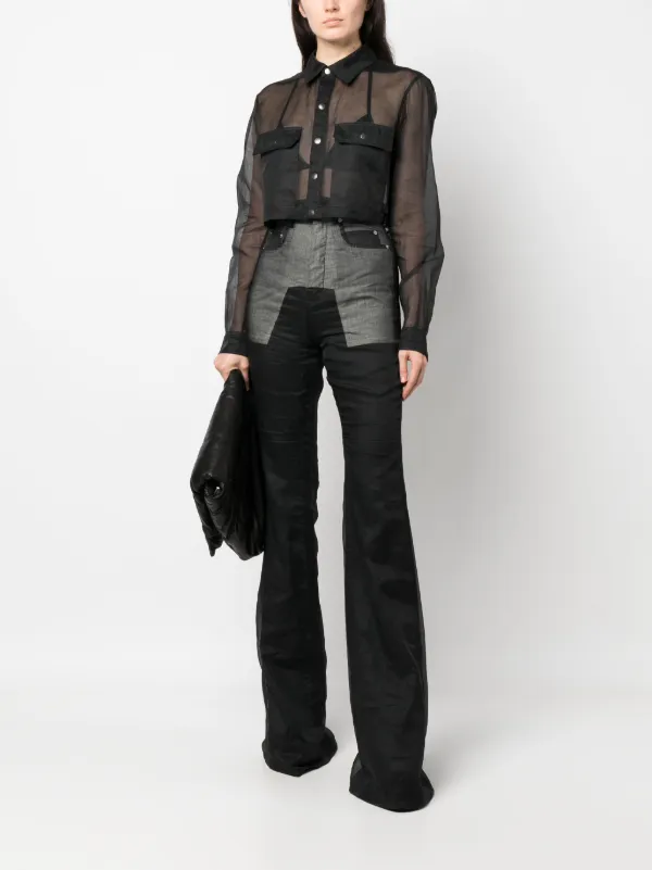 RICK OWENS Bolan leather flared pants