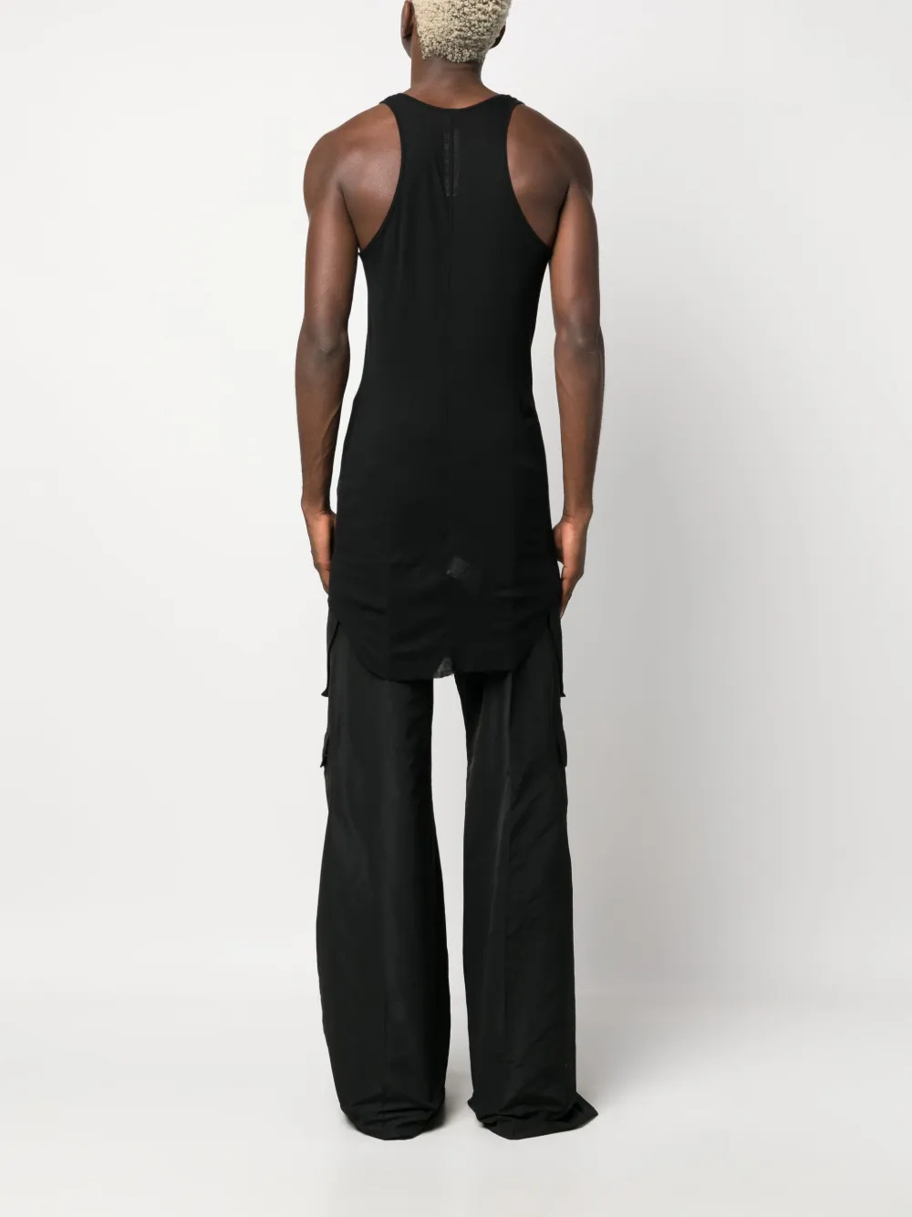 Shop Rick Owens Semi-sheer Cotton Tank Top In Black