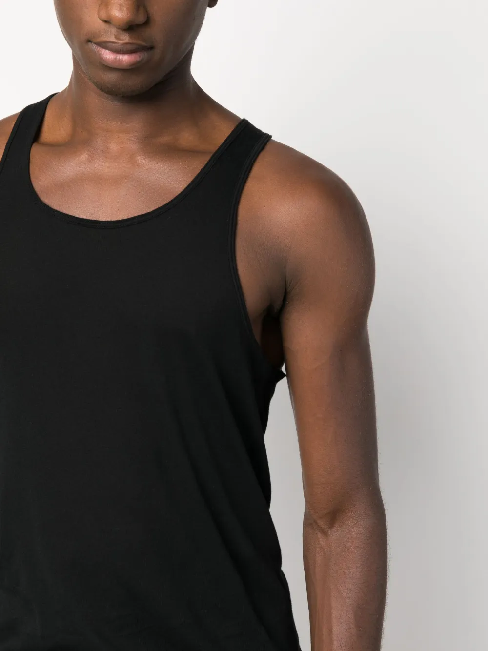 Shop Rick Owens Semi-sheer Cotton Tank Top In Black