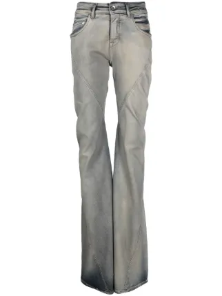 【RICK OWENS】Bias コットンブレンド ブーツカットジーンズ Rick Owens DRKSHDW Bias ミッドライズ ストレートジーンズ