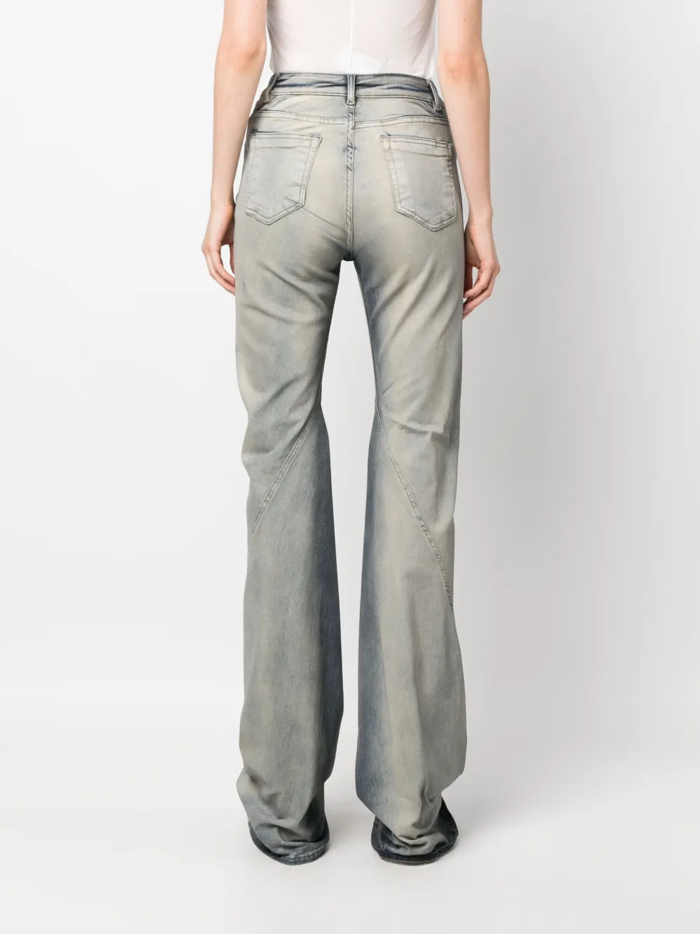 Shop Rick Owens Drkshdw Bias Mid-rise Straight-leg Jeans In Blue