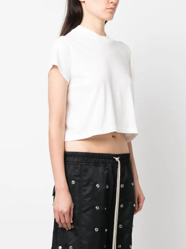 【関税&送料込】Rick Owens Cropped T-Shirt Rick Owens Black Champion Edition Tommy Cropped T-Shirt Rick