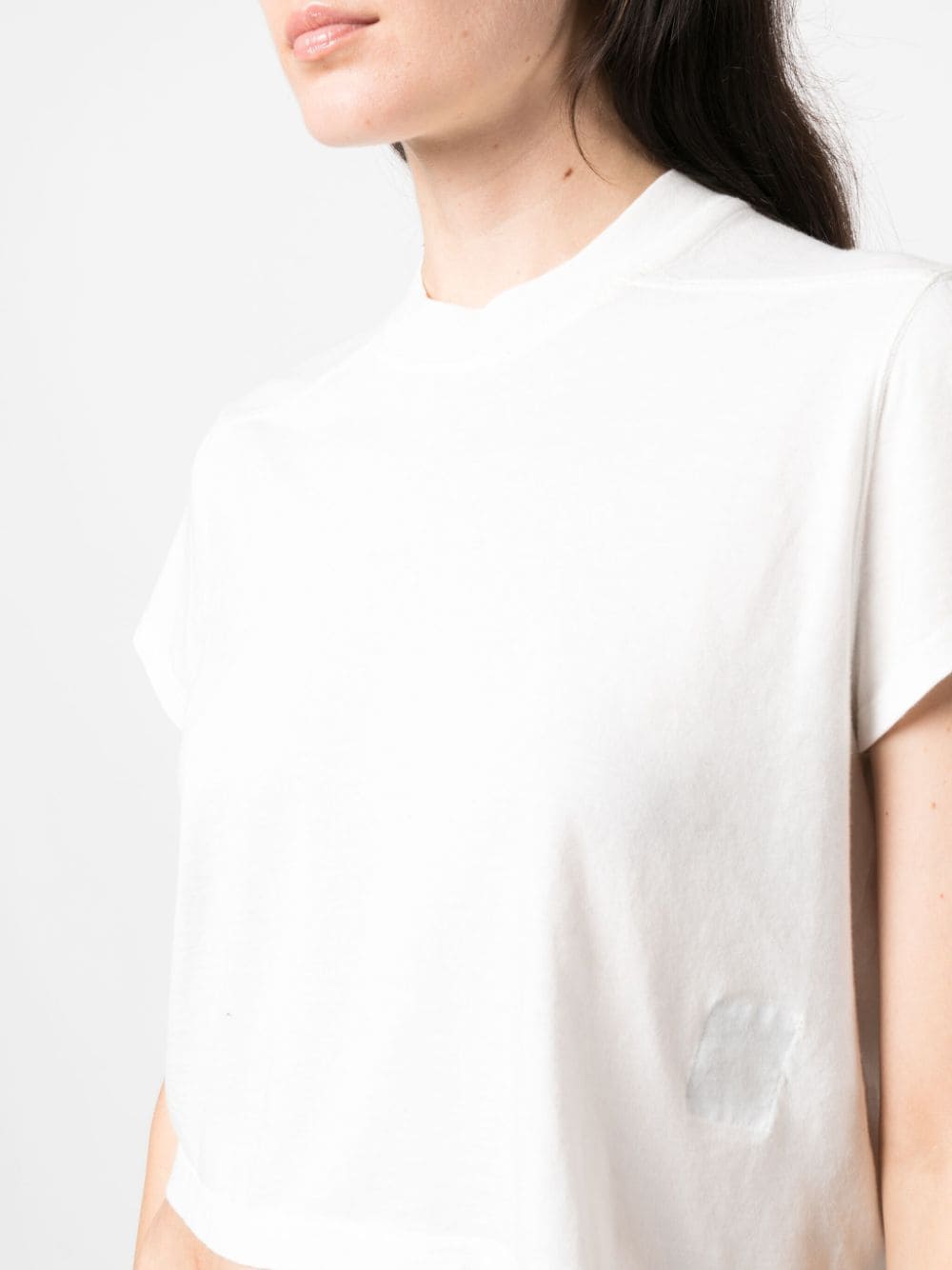 Shop Rick Owens Drkshdw Level Cotton Cropped T-shirt In White