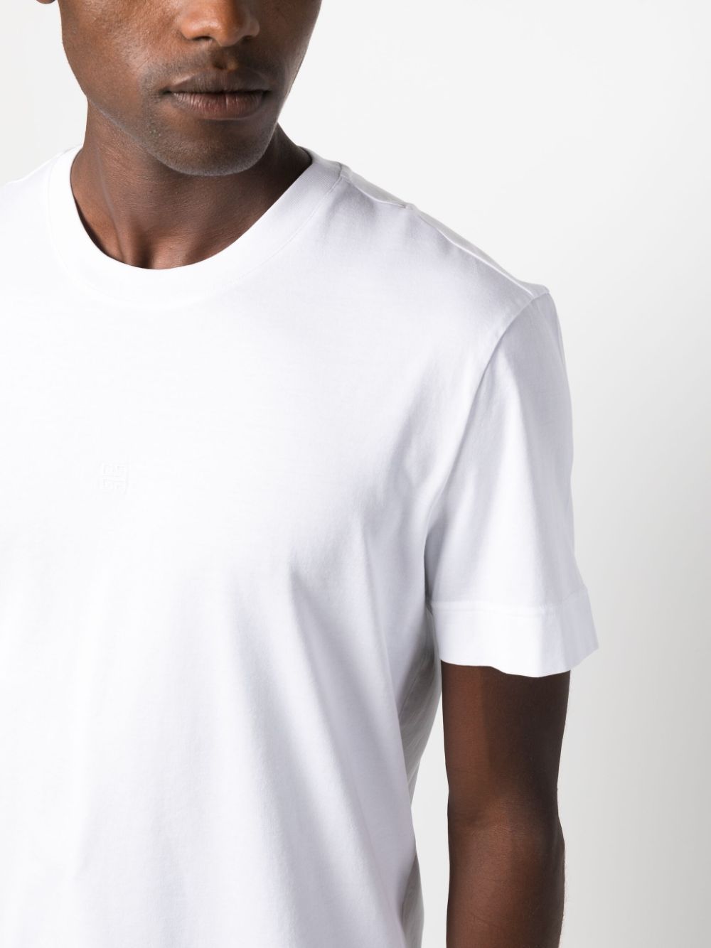Shop Givenchy 4g-embroidered Cotton T-shirt In White