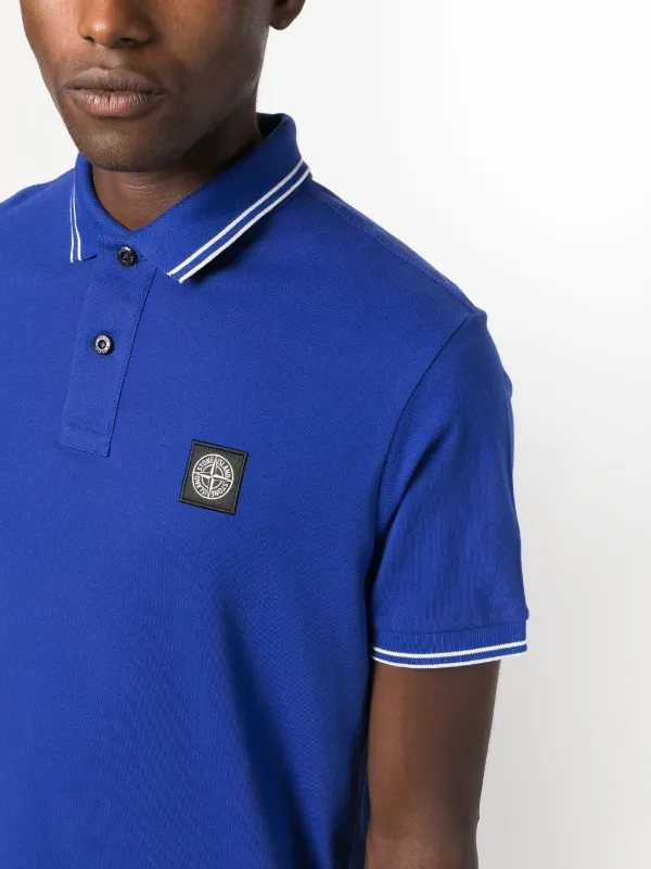 Stone island blue polo shirt discount
