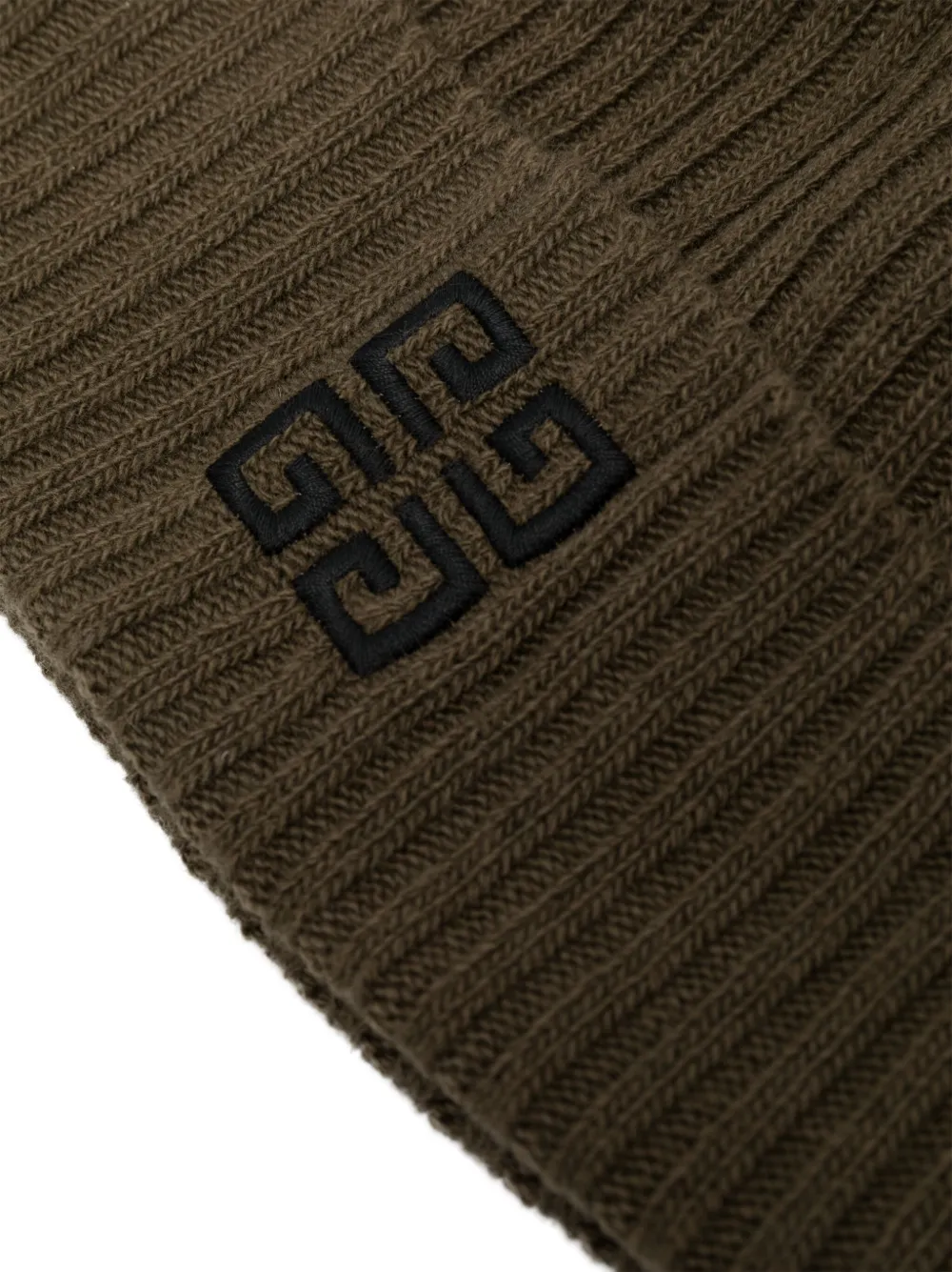 Givenchy logo-print ribbed knit beanie - Groen