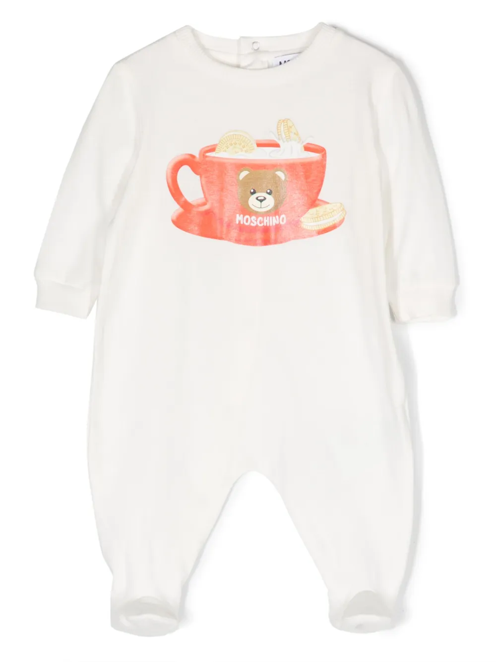 Moschino Kids graphic-print stretch-cotton babygrow (set of two) - Wit