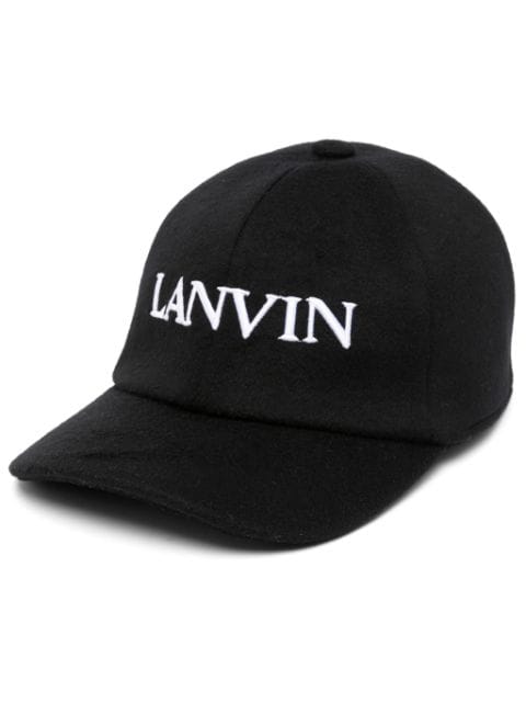 Lanvin logo-embroidered wool-blend cap