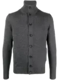 Zanone funnel-neck ribbed-knit cardigan - Grey