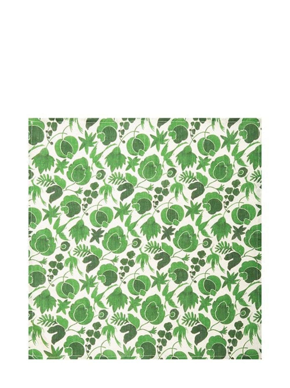 Shop La Doublej Wildbird-print Linen Napkins (set Of Six) In Green
