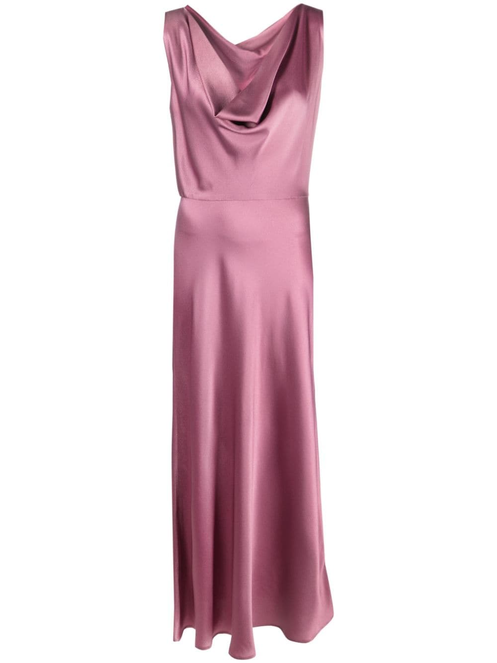 Cowl neck silk satin gown in pink - Saint Laurent