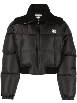Miu Miu logo-print Puffer Jacket - Farfetch