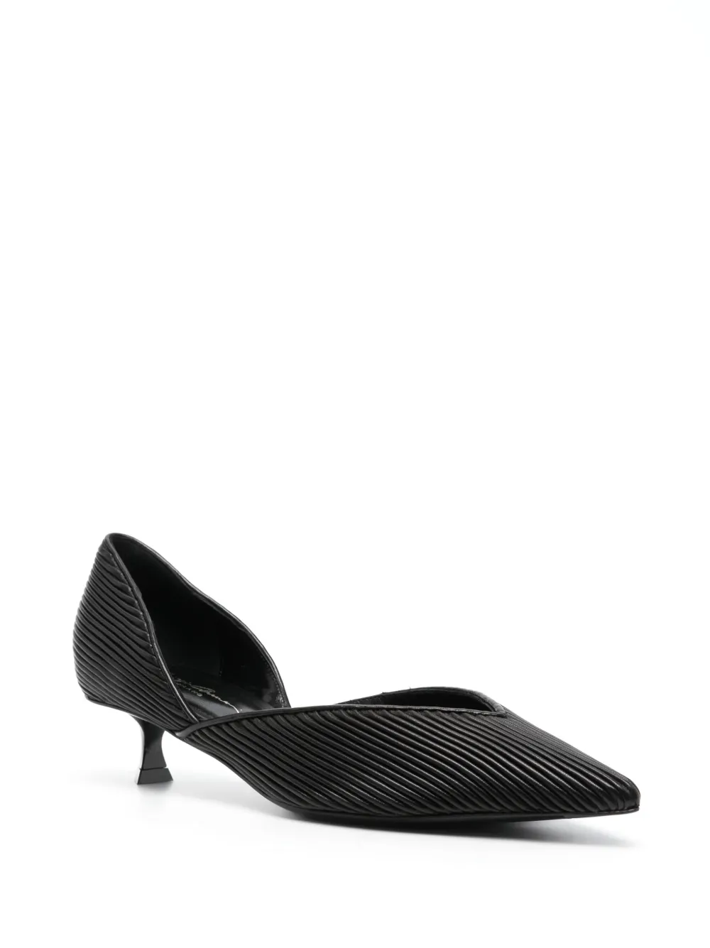Giorgio Armani 30mm pleated leather pumps - Zwart